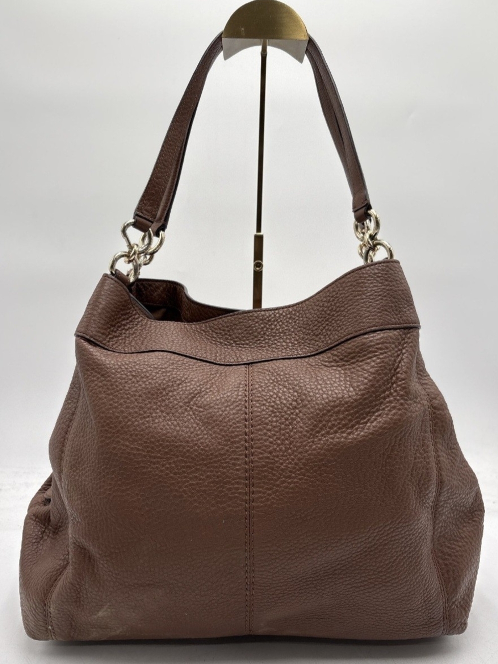 Coach Large Lexy Shoulder Bag F28511 Saddle Brown Leather Compartment Hobo - Picture 2 of 16